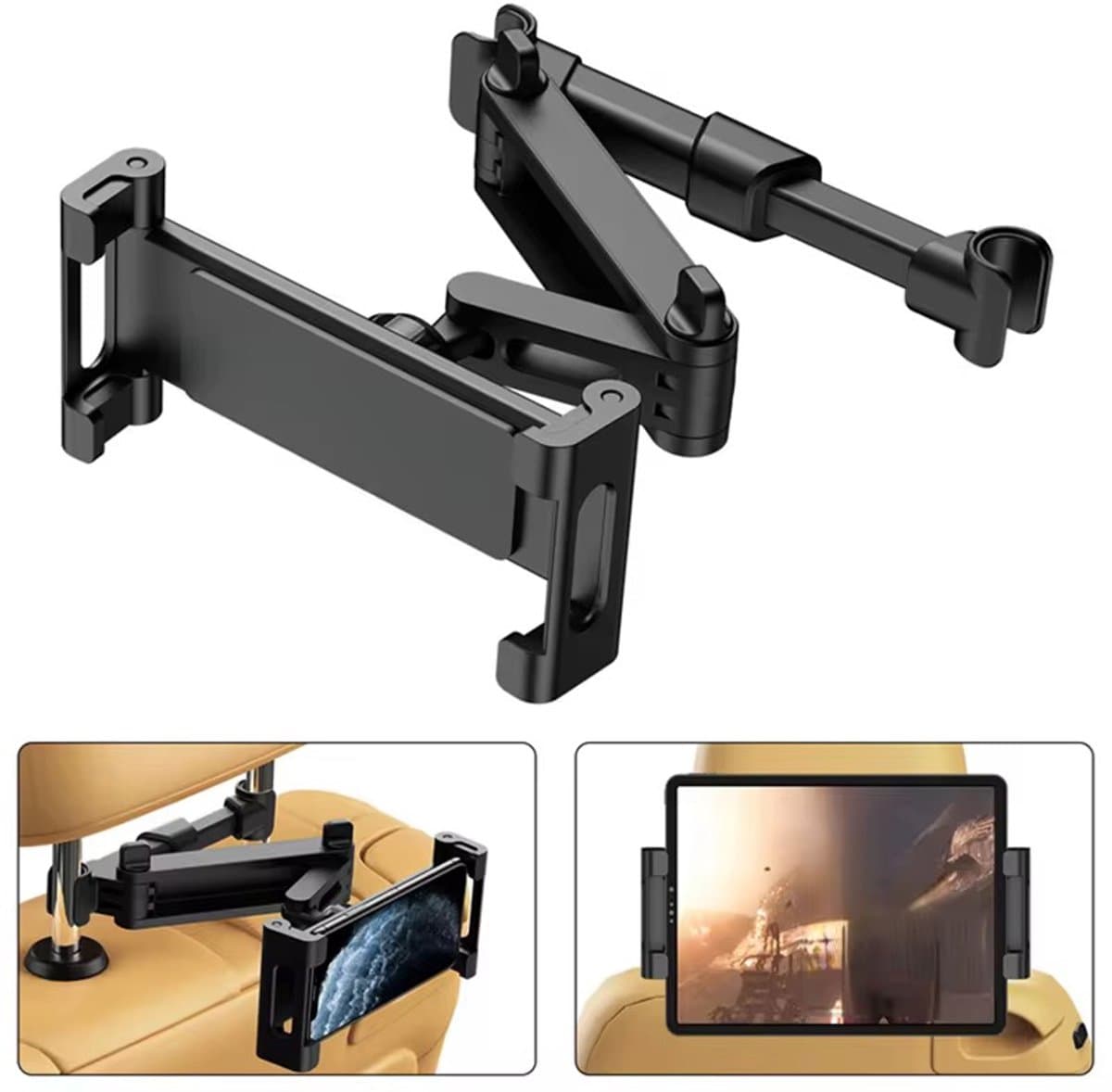 Garpex® Luxe Tablet Houder Auto - Hoofdsteun - 360 Graden Draaibaar - Geschikt voor Tablet, Telefoon en meer