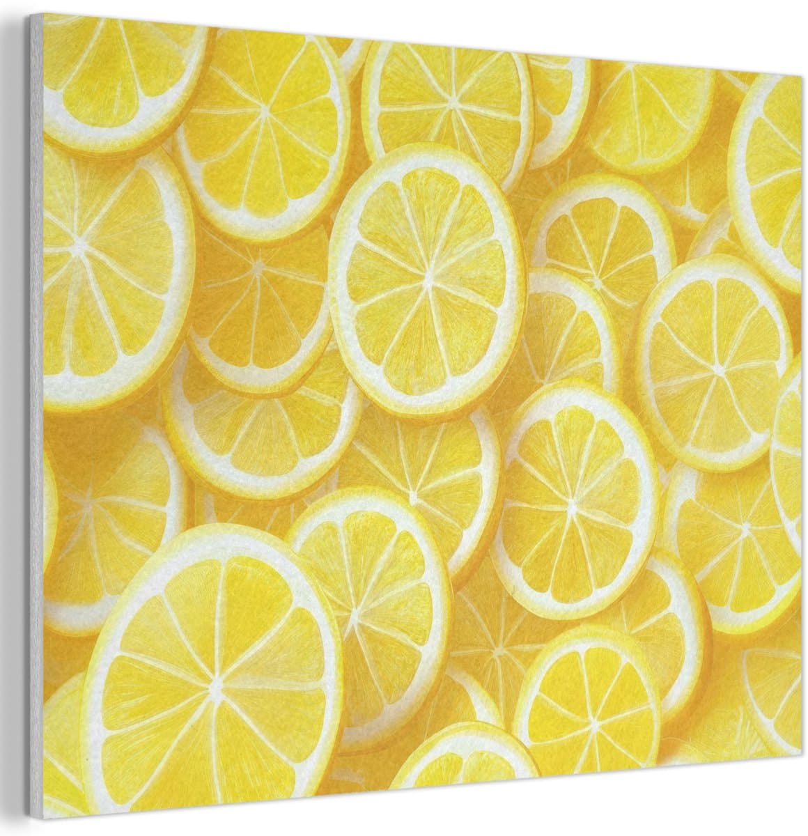 Akoestisch wandpaneel 70x50 cm - Vilt schilderij Citroenen - Geel - Zomers - levendig - Akoestische panelen - Geluidsdempende wanddecoratie - Geluidsisolatie woonkamer - Muurdecoratie geluidspanelen