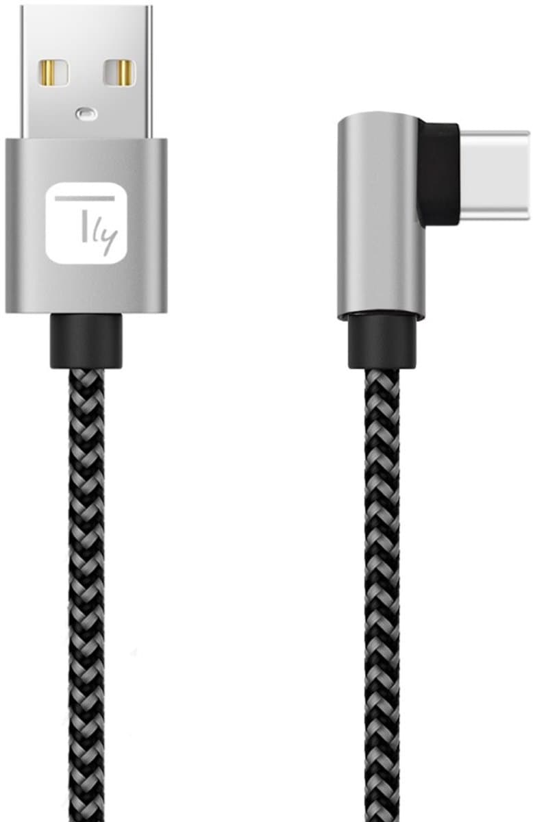 Techly ICOC MU2AC9-020-AL USB-kabel USB 2.0 2 m USB A USB C Grijs, Zwart