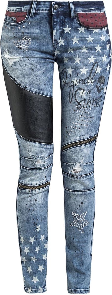 Rock Rebel by EMP Blauwe jeans met patches - Dames - W27L32
