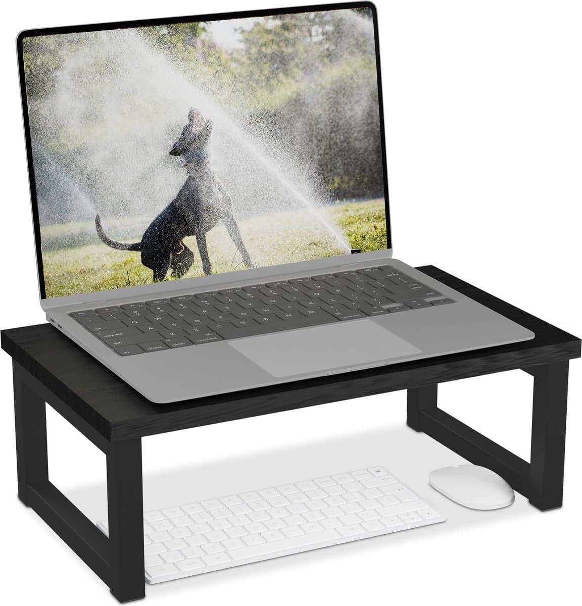monitorstandaard bureau - tot 20 kg - mdf - ijzer - 15 x 40 x 23 cm - zwart