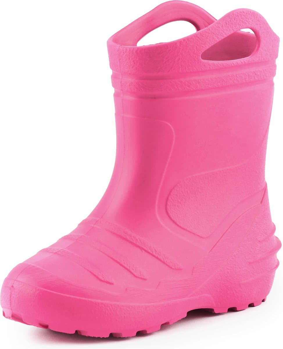 Ladeheid LA-KL-051 Kinder Regenlaarzen - Rubber - met Binnenschoen en Grepen - Waterdicht - EVA - Wasbare Binnenschoen – Lichtroze – 23