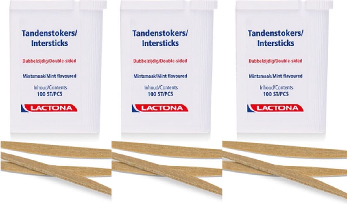 Lactona Intersticks Tandenstokers - 3x100 stuks