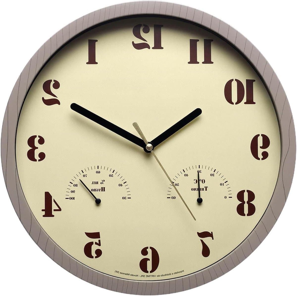 Grote Buitenklok - Wandklok Thermometer - Buitenweer Monitoren - Waterdicht Vintage Design - 25.7 cm breed - Meerkleurig