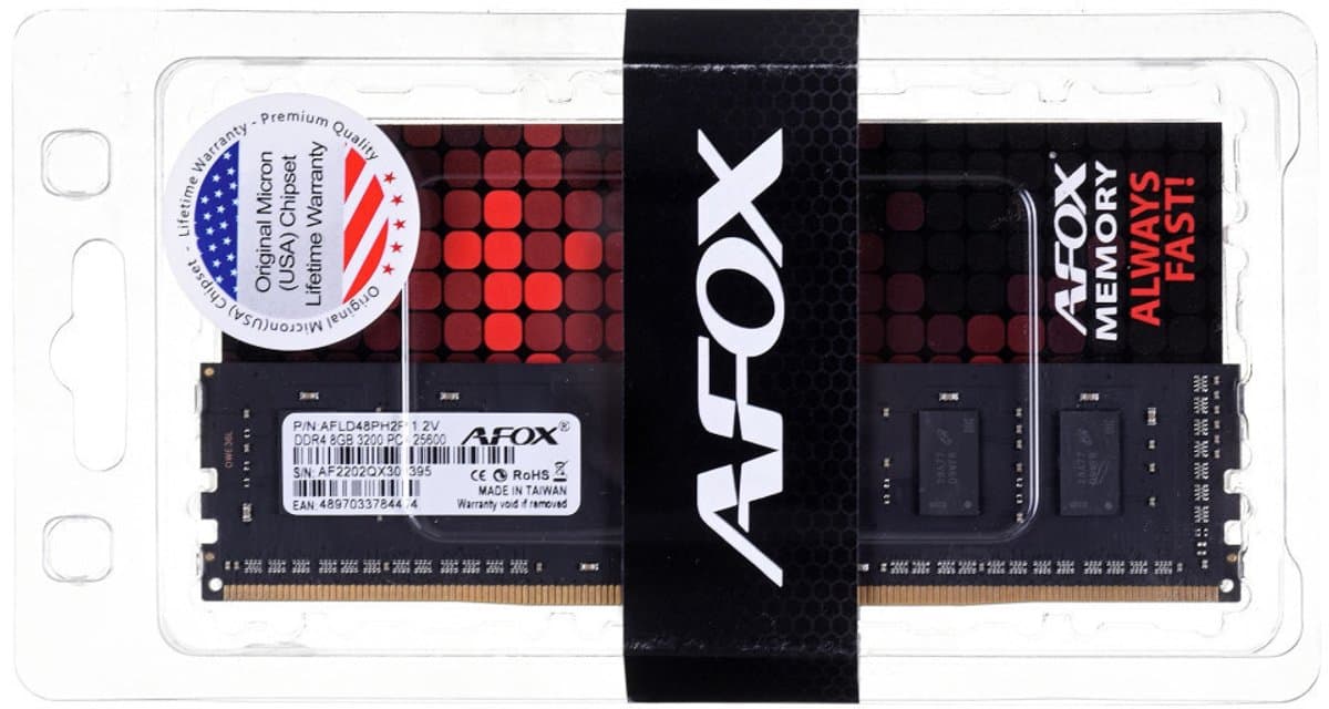 AFOX DDR4 UDIMM geheugenmodule 16 GB 1 x 16 GB 3200 MT/s
