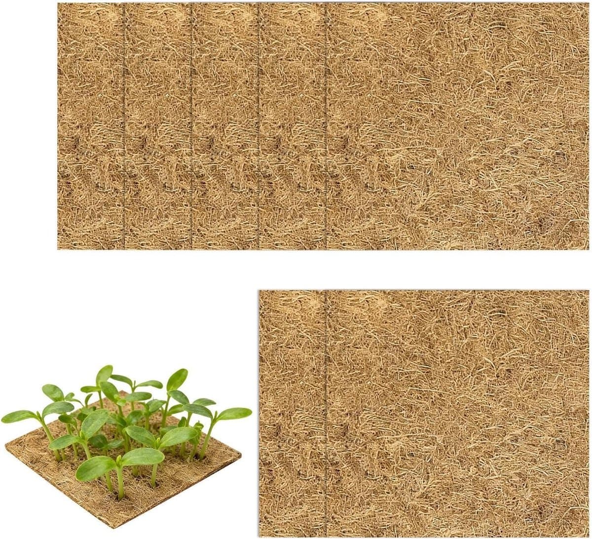 Plantenmat Jutevezel - Groeipads Zaailingen - Zaad Ontkieming - Natuurlijke Vochtregulatie - 8 Stuks 25x25cm - Bruin