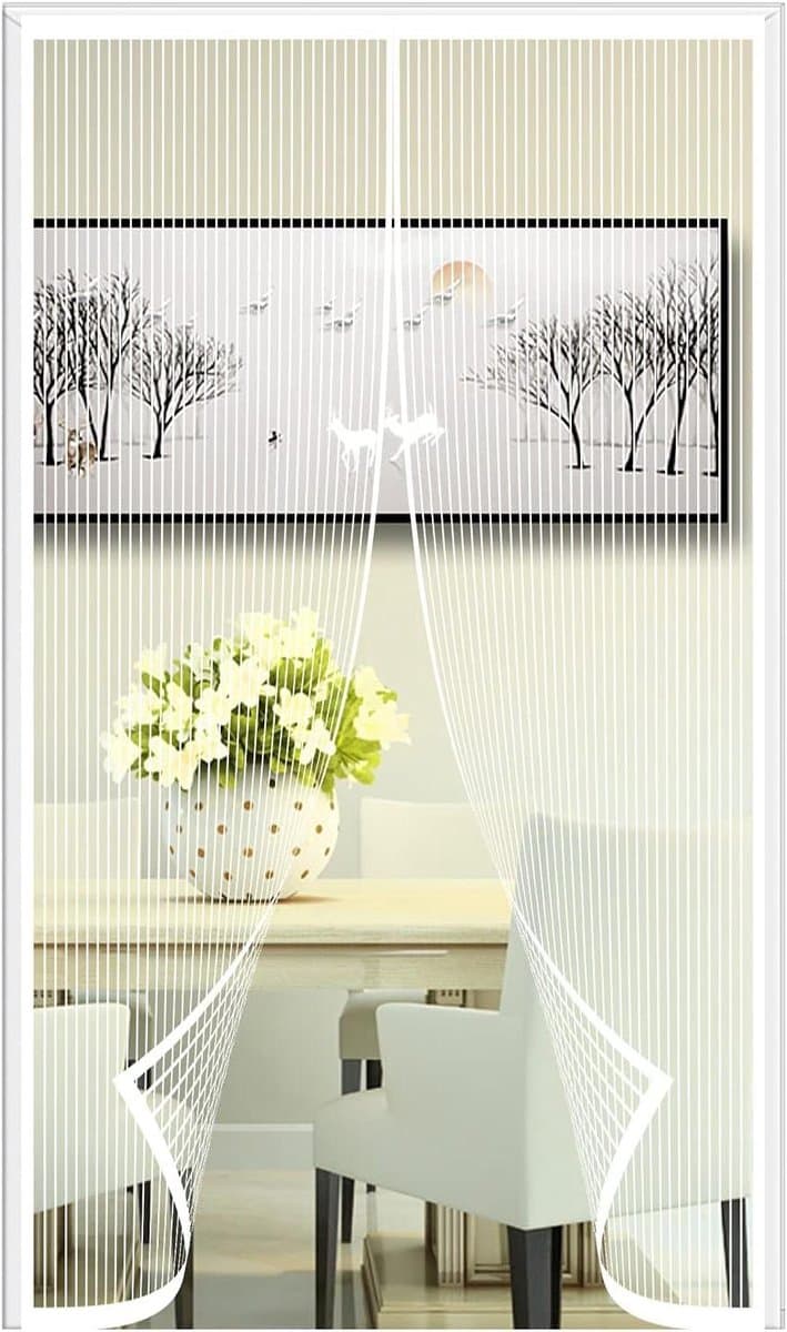 Magnetische Deurhor - Horren Deur Vliegendeur - Insecten Buiten Houden - Automatische Sluiting - 85x235cm - Wit