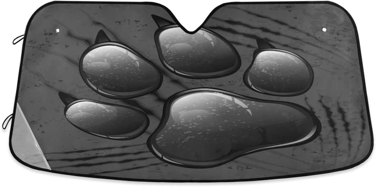 Auto Zonwering - Voorruit Scherm - Auto Koel Houden - Universele Pasvorm - 76 x 140 cm - Grijs Cartoon