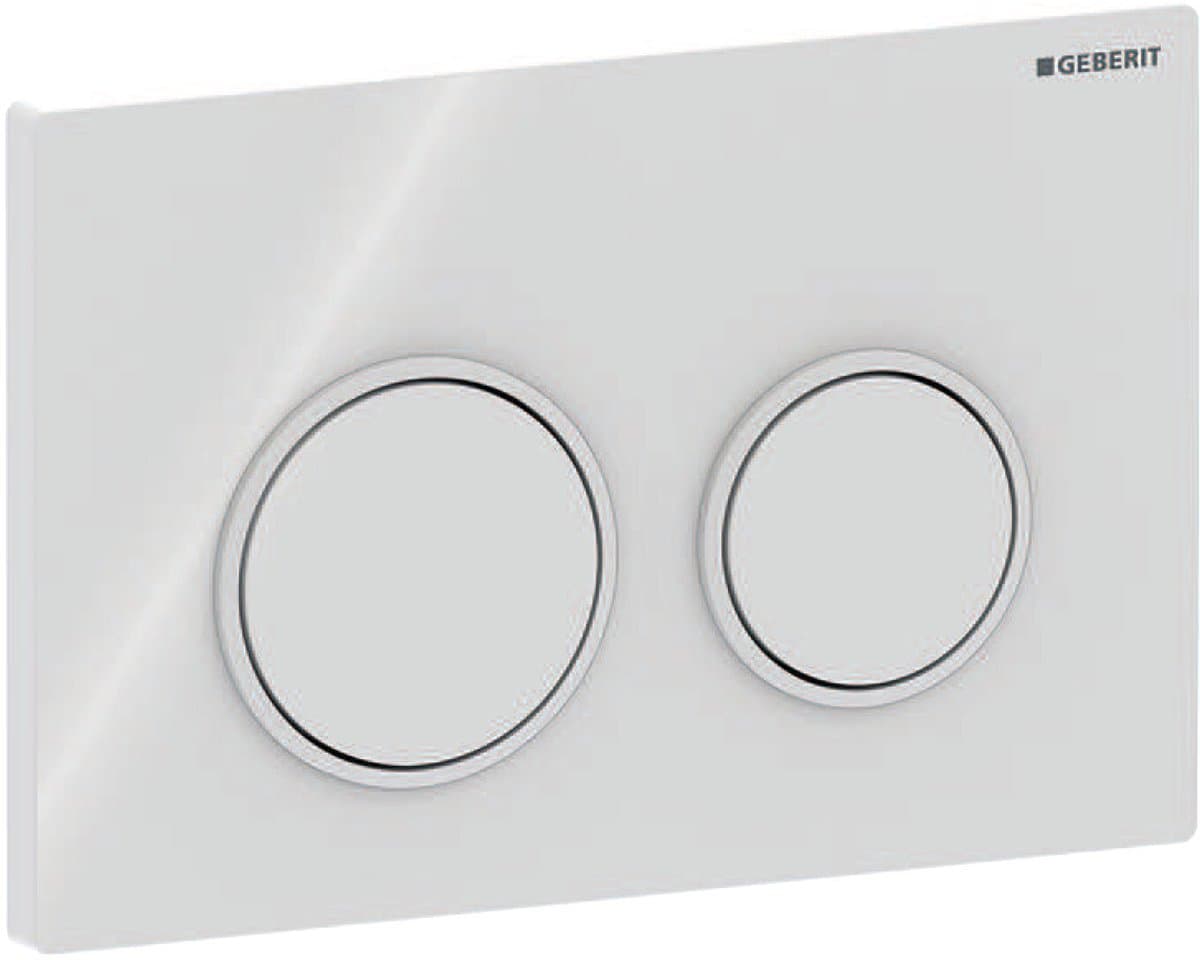 Geberit Omega20 bedieningsplaat - 2-toets spoeling - ronde knoppen - wit/matwit/wit