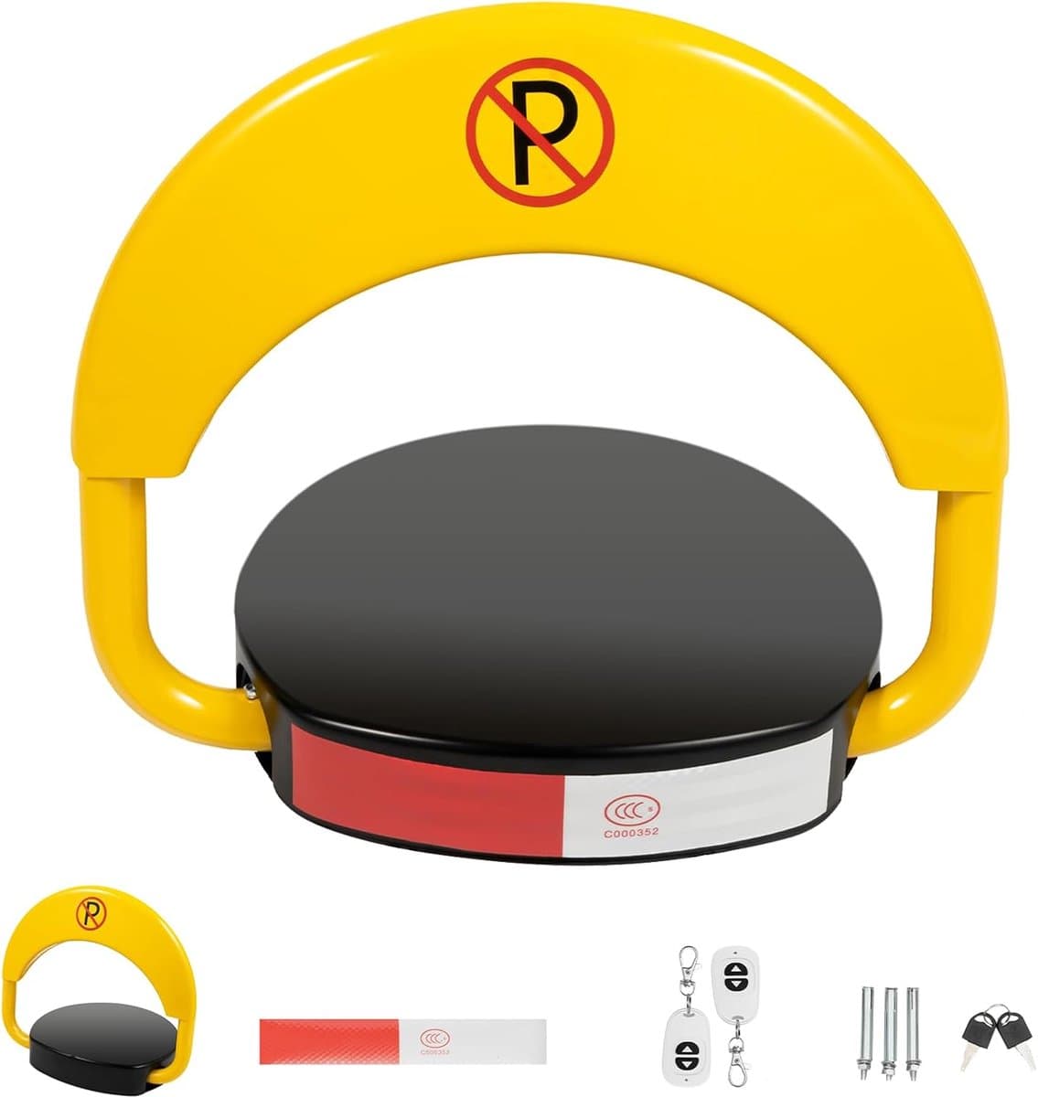 Automatische Parkeerblokkering - Parkeerplaats Beveiliger - Parkeerplaats Reserveren - 180 Graden Anti-botsing - 45 cm Breed - Geel