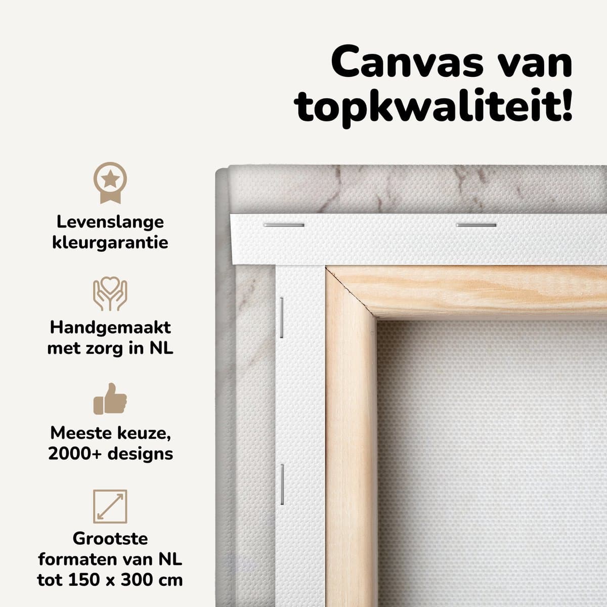Canvas schilderij 60x90 cm - Wanddecoratie Marmer - Plamuur - Wit - Muurdecoratie woonkamer - Slaapkamer decoratie - Kamer accessoires - Schilderijen op canvas