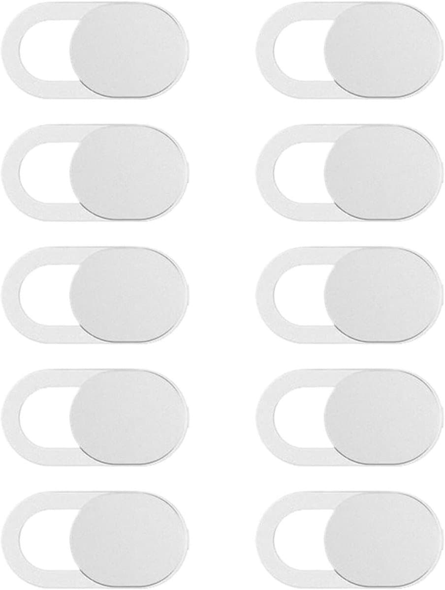 Webcam Camera Cover - Privacy Sticker Beveiliging - Digitale Privacy Beschermen - Soepel Schuifmechanisme - 10 Stuks - Wit