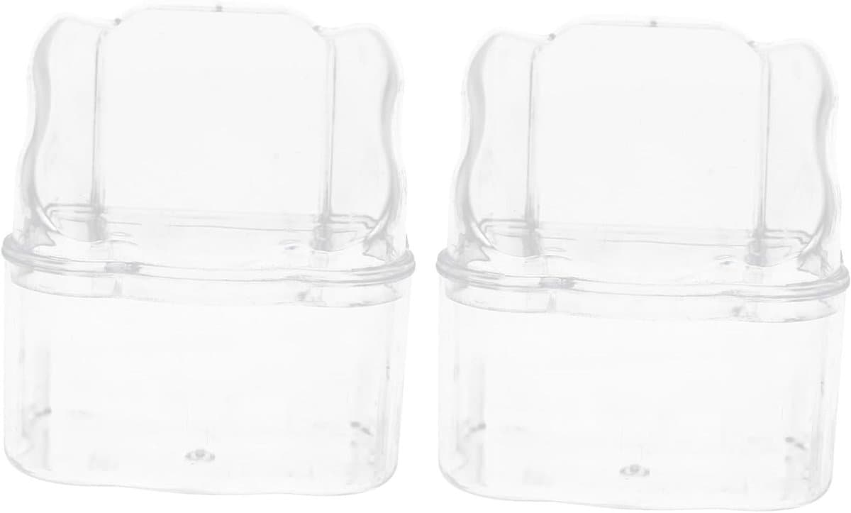 Transparante voederdispenser voor vogels - 2 stuks, ideaal voor papegaaien en vogelkooi-accessoires
