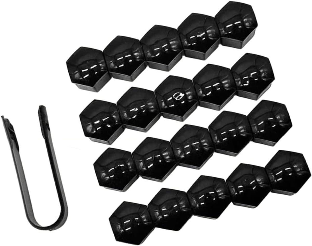 Wielmoerdoppen Set - Velgkapjes - Auto Verfraaiing - Slijtvast ABS Plastic - 20 Stuks 17mm - Zwart
