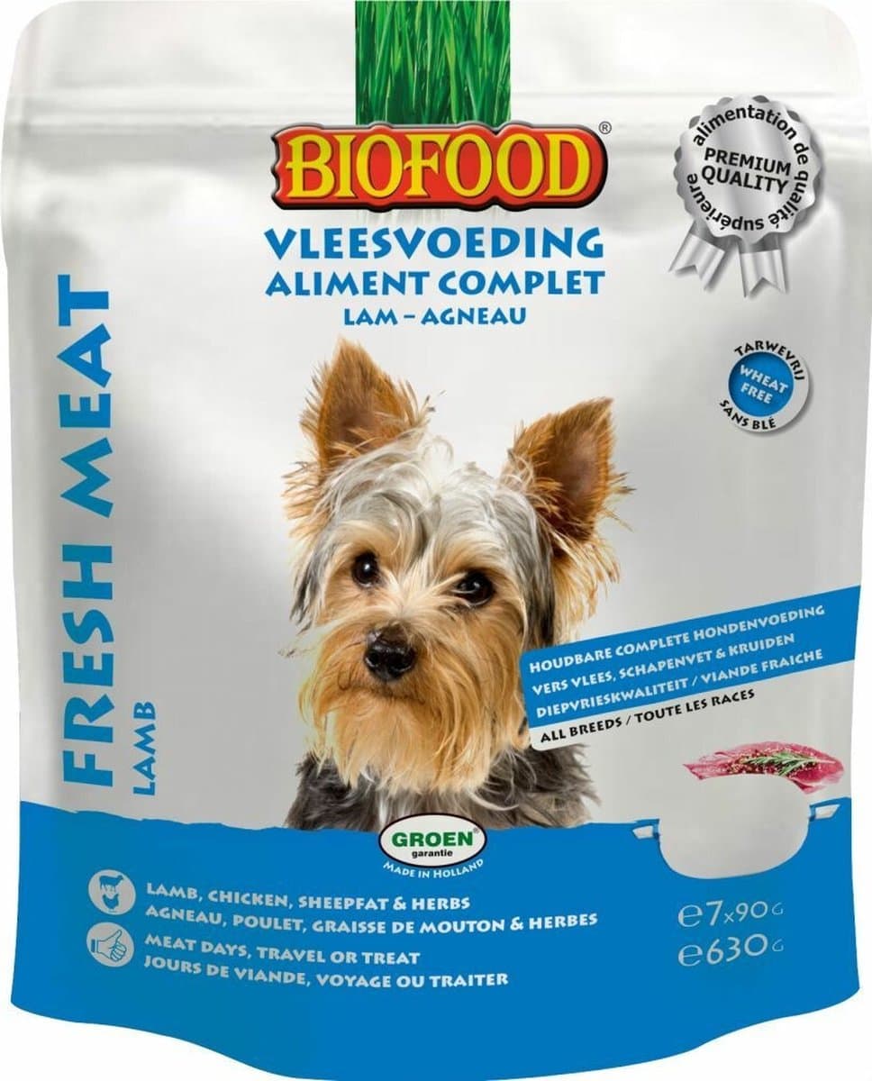 BF Petfood Vleesvoeding Lam - Rijst - 8 x 7 x 90 gr - Voordeelverpakking