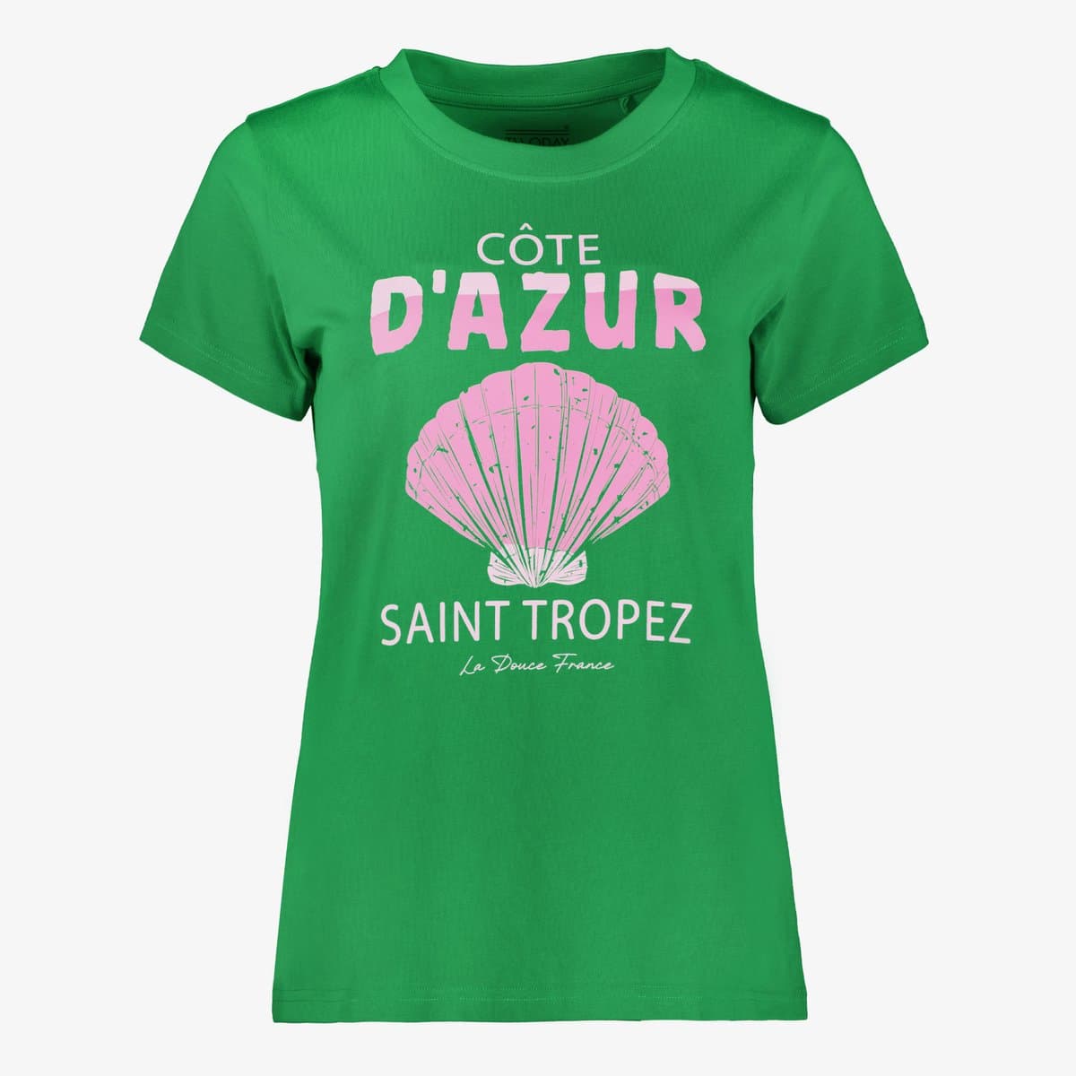 TwoDay dames T-shirt met opdruk groen - Maat S