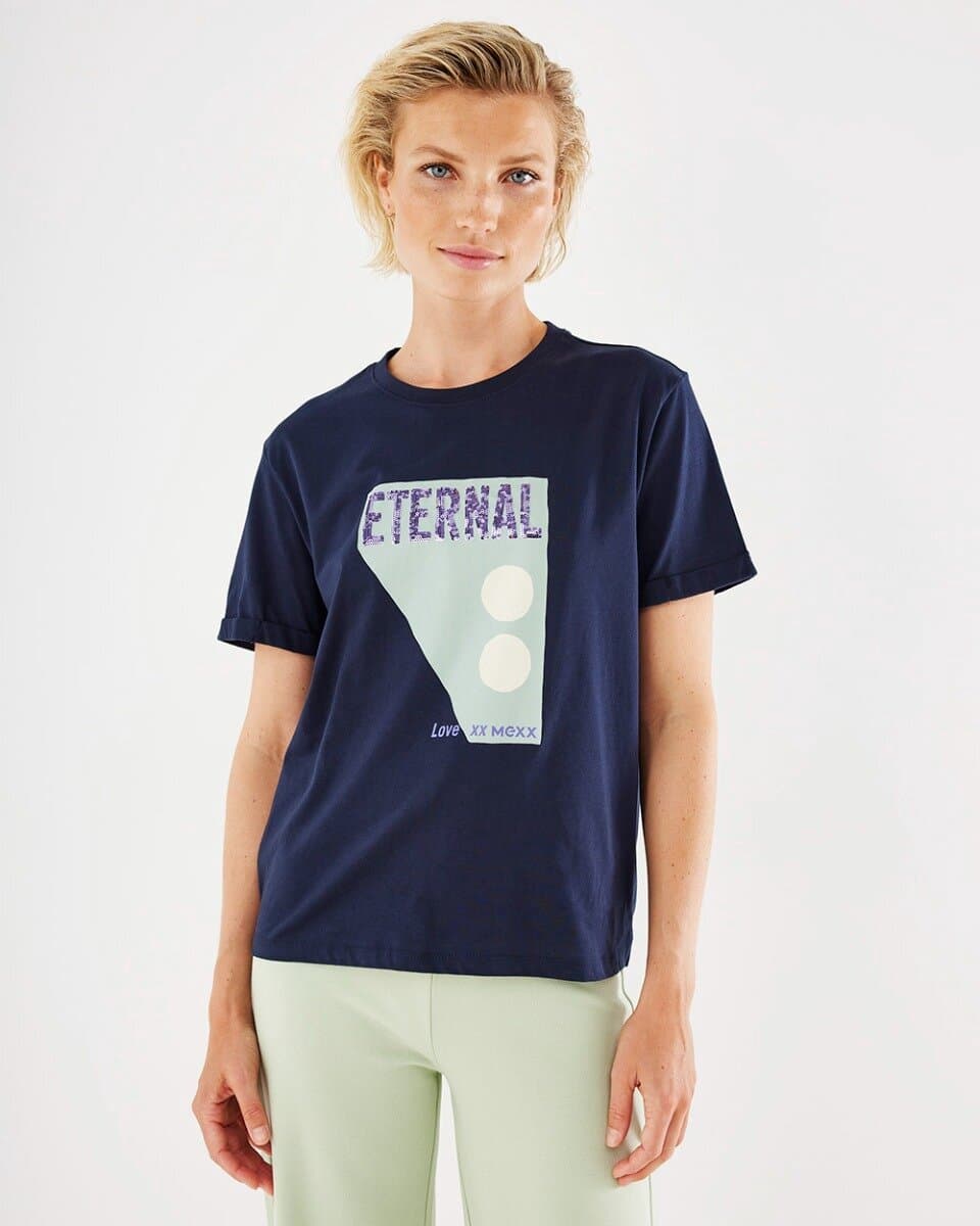 Mexx Crewneck T-shirt Navy - Maat M