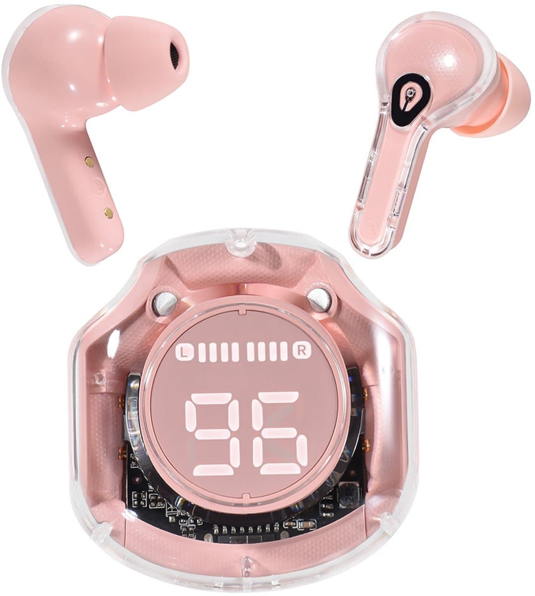 TUNIQ EAR Draadloze Oortjes - oplaaddoos - bluetooth - Roze