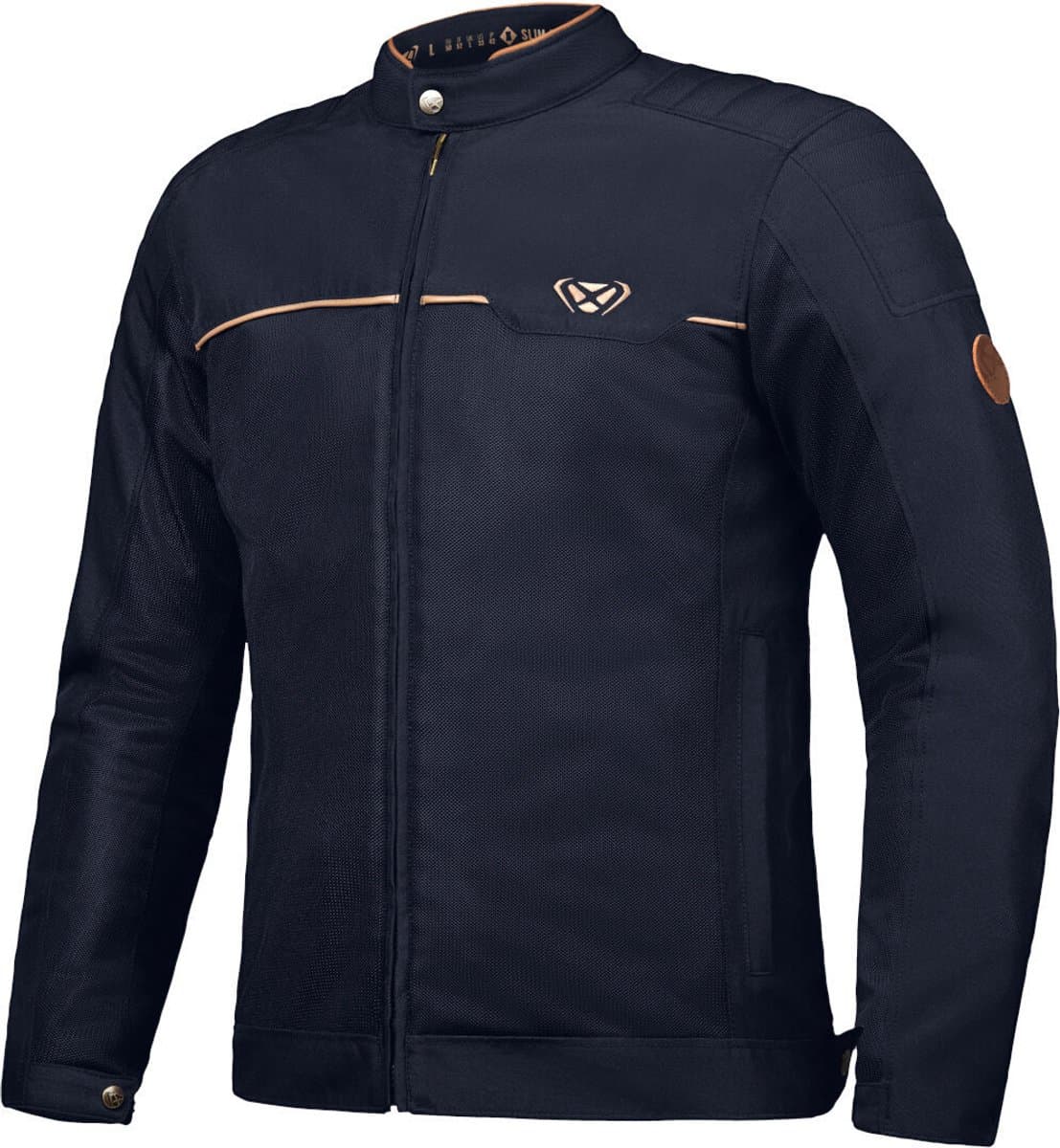 Ixon Cornet Marineblauw Bruin Textiele Motorjas - Maat XL - Jas