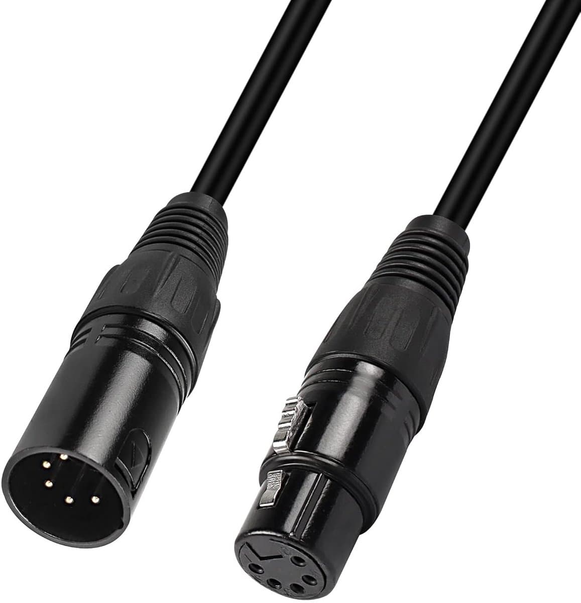 XLR 5-polige DMX-adapterkabel zwart 1 meter