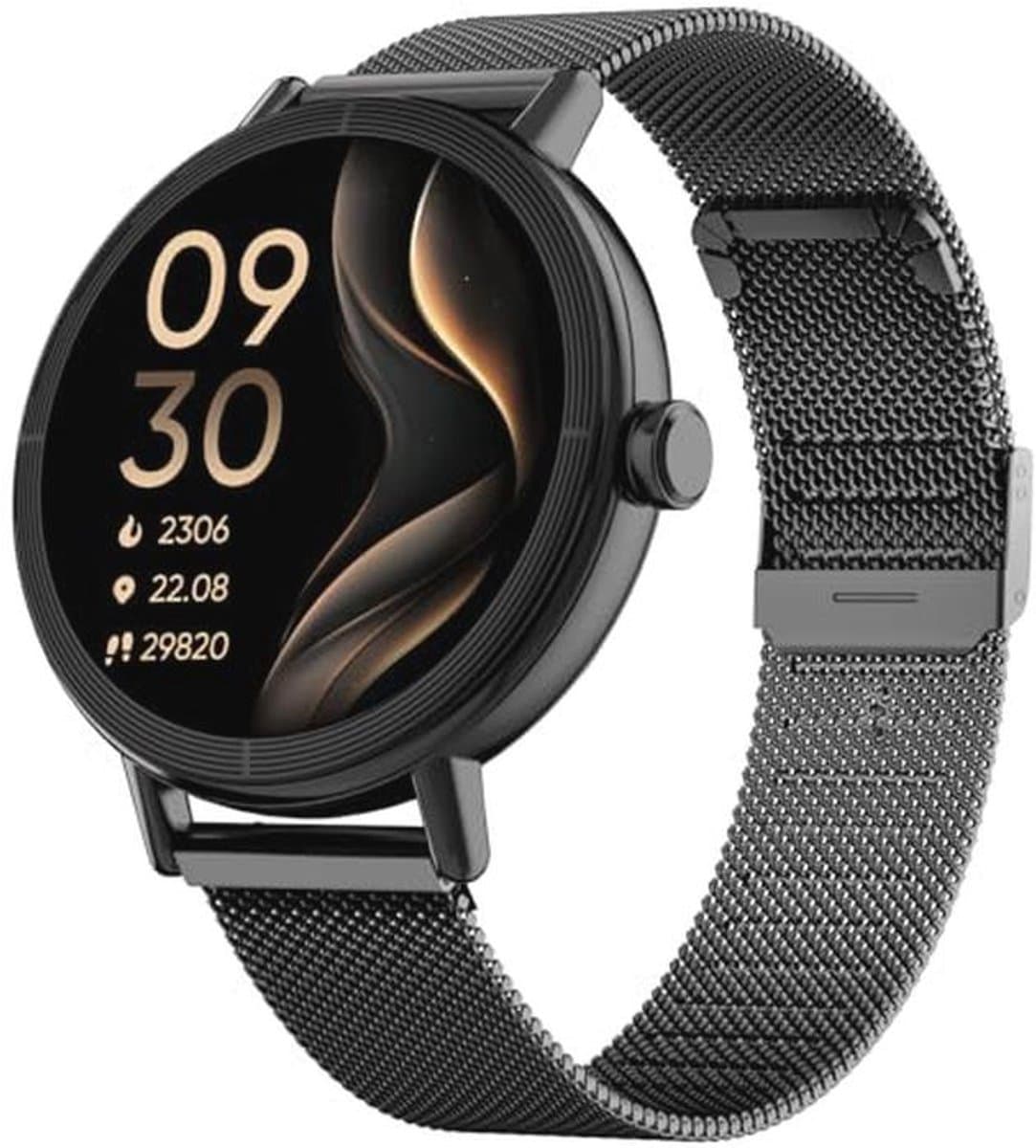 Dames Smartwatch met Metalen Vlechtwerk - Sporthorloge, Hardlopen, Stappenteller, Waterdicht IP68, Compability met Android/iOS