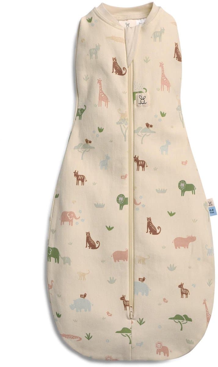ergoPouch Cocoon inbaker slaapzak - 0,2 Tog - Slaapzak Baby - Inbakerslaapzak - Slaapzakken- Zomerslaapzak - Slaapzak 60 cm - Savannah