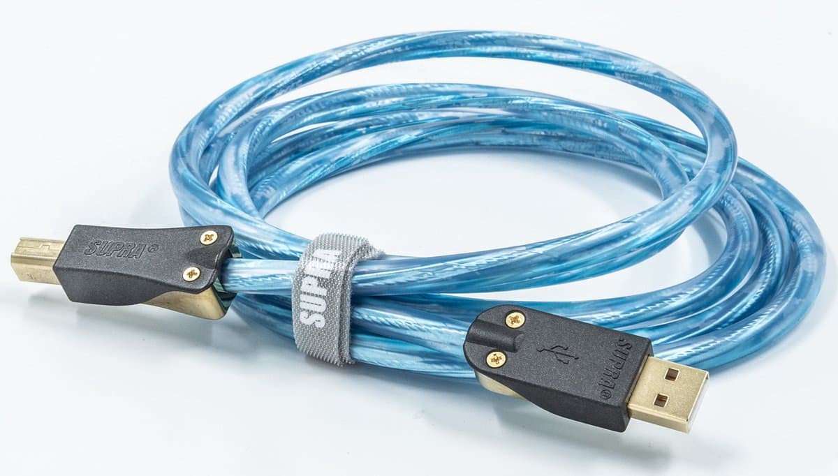 Supra Sword Excalibur USB 2.0 A-B high speed 480+Mbit/s verzilverd koper en vergulde connectoren 1,0 meter