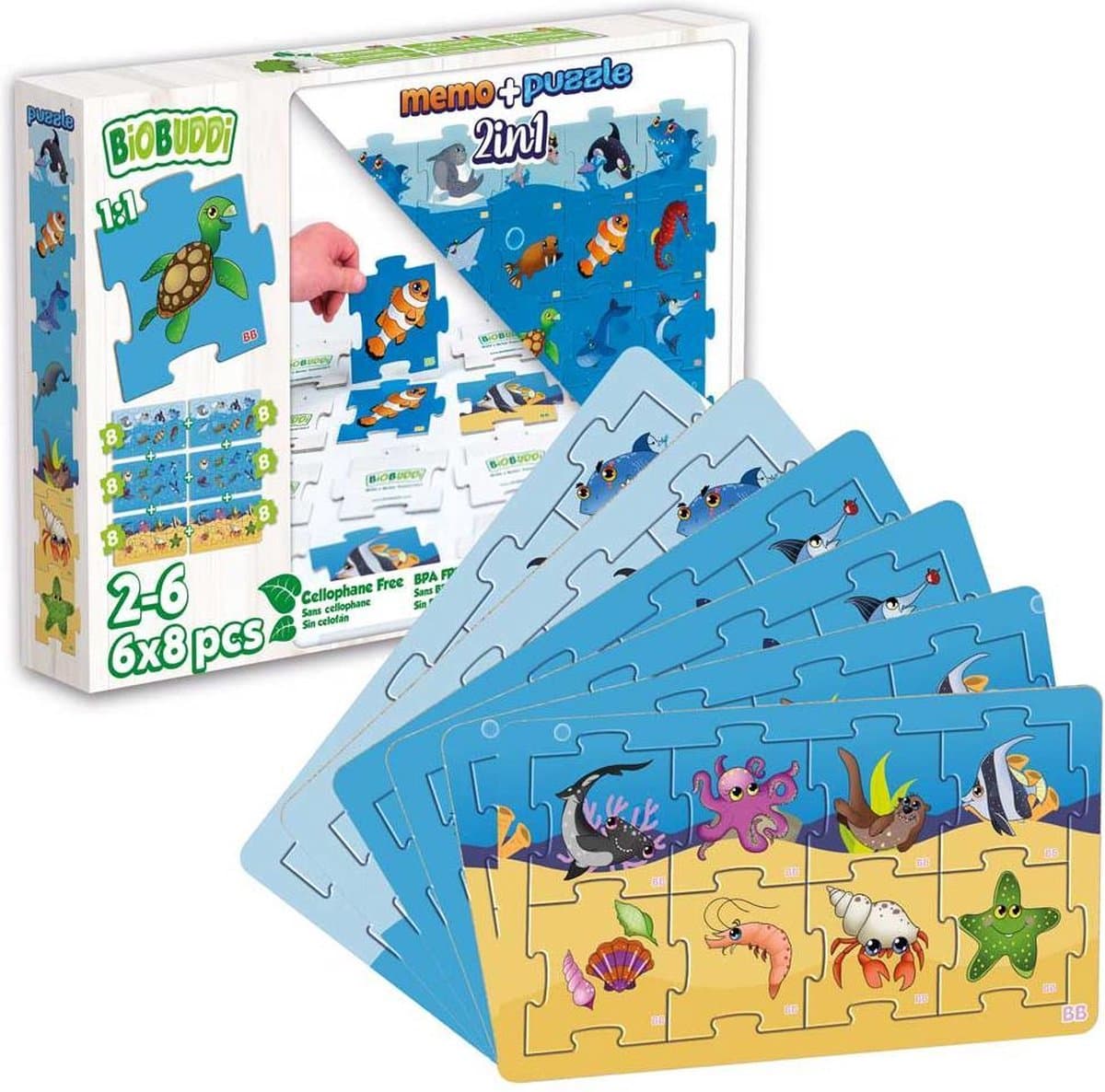 Biobuddi Puzzels Geheugenspel Sealife BB-8004