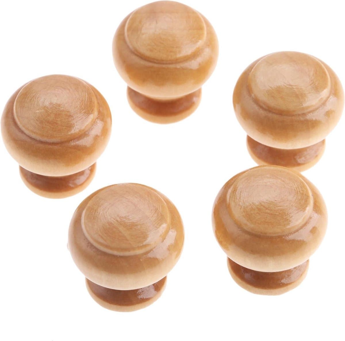 10 Stuks Luxe Houten Ladeknop Handvat 25X25Mm - Meubelknop - Met Schroef - Handgrepen