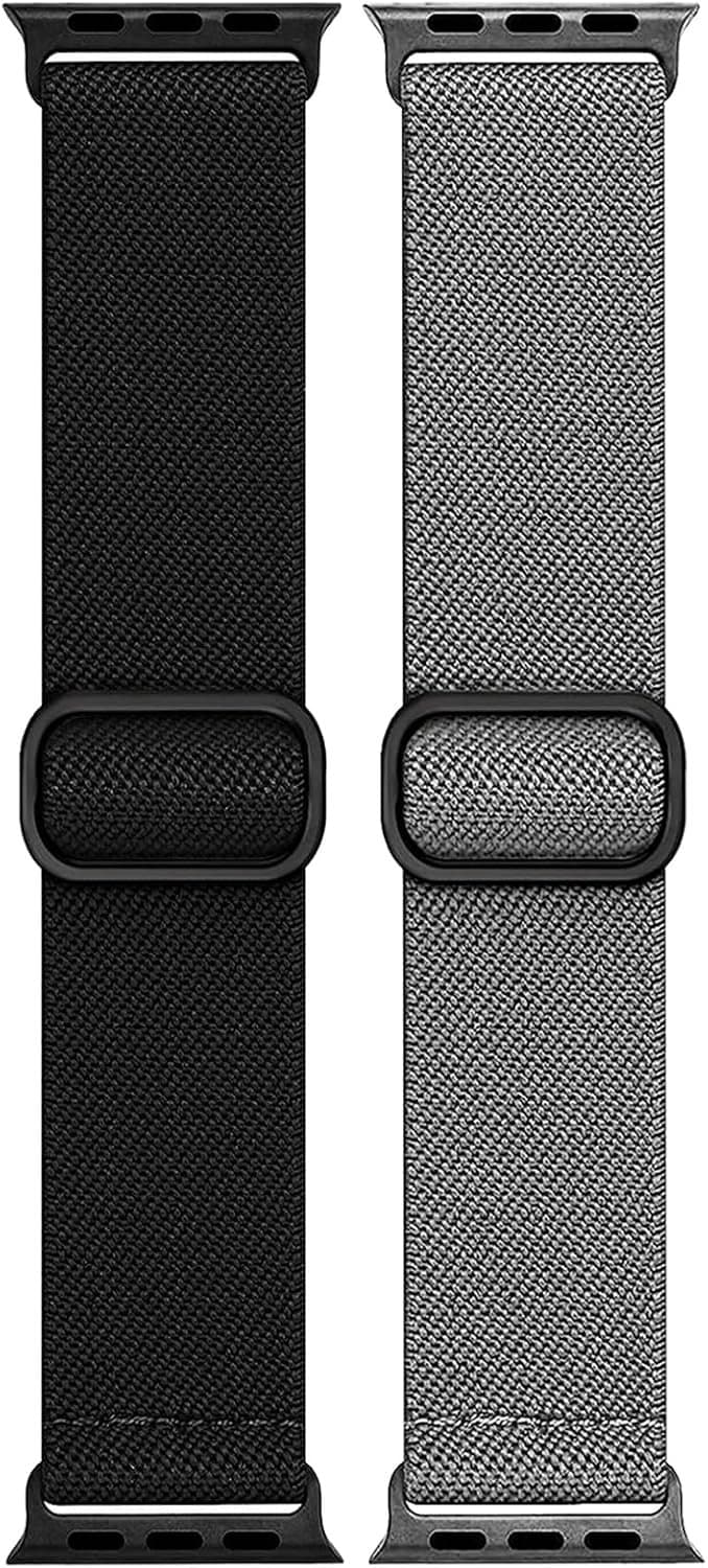 Elastische Enkelbanden 49mm - 2 Stuks - Nylon Sportarmband - Ideaal voor Apple Watch - Luxento