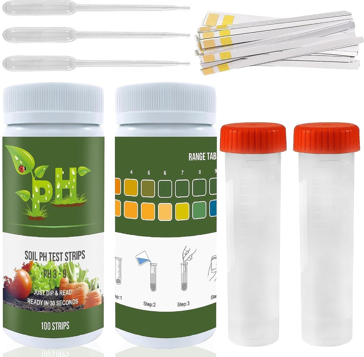 pH Tester Strip Kit - 100 Tests - Voor Bodemmeting - Eenvoudig te Gebruiken - ServiceTopper