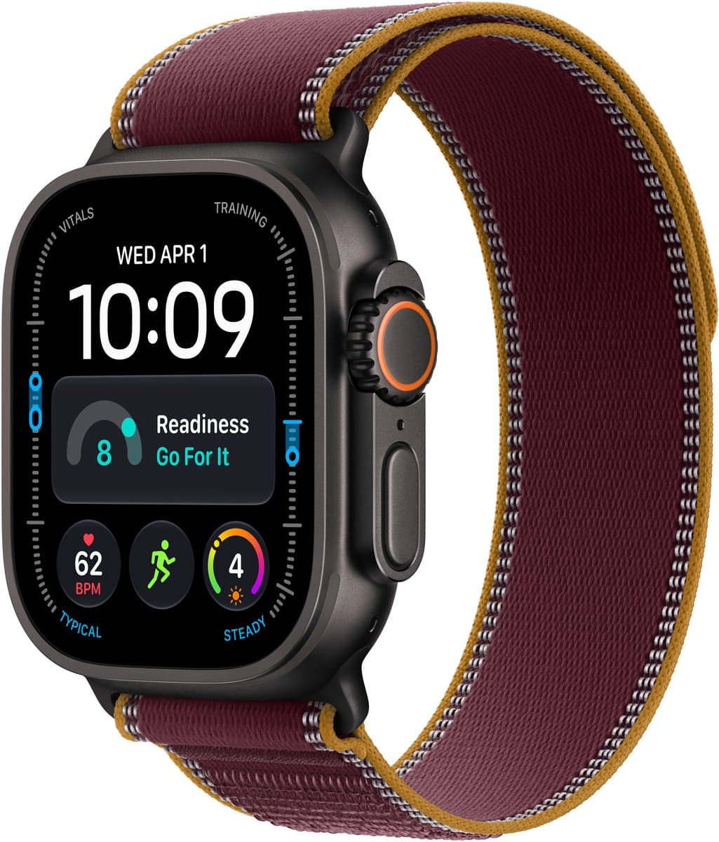 Apple Watch Ultra 4 Cellular 49mm Zwart Trail Band S/M