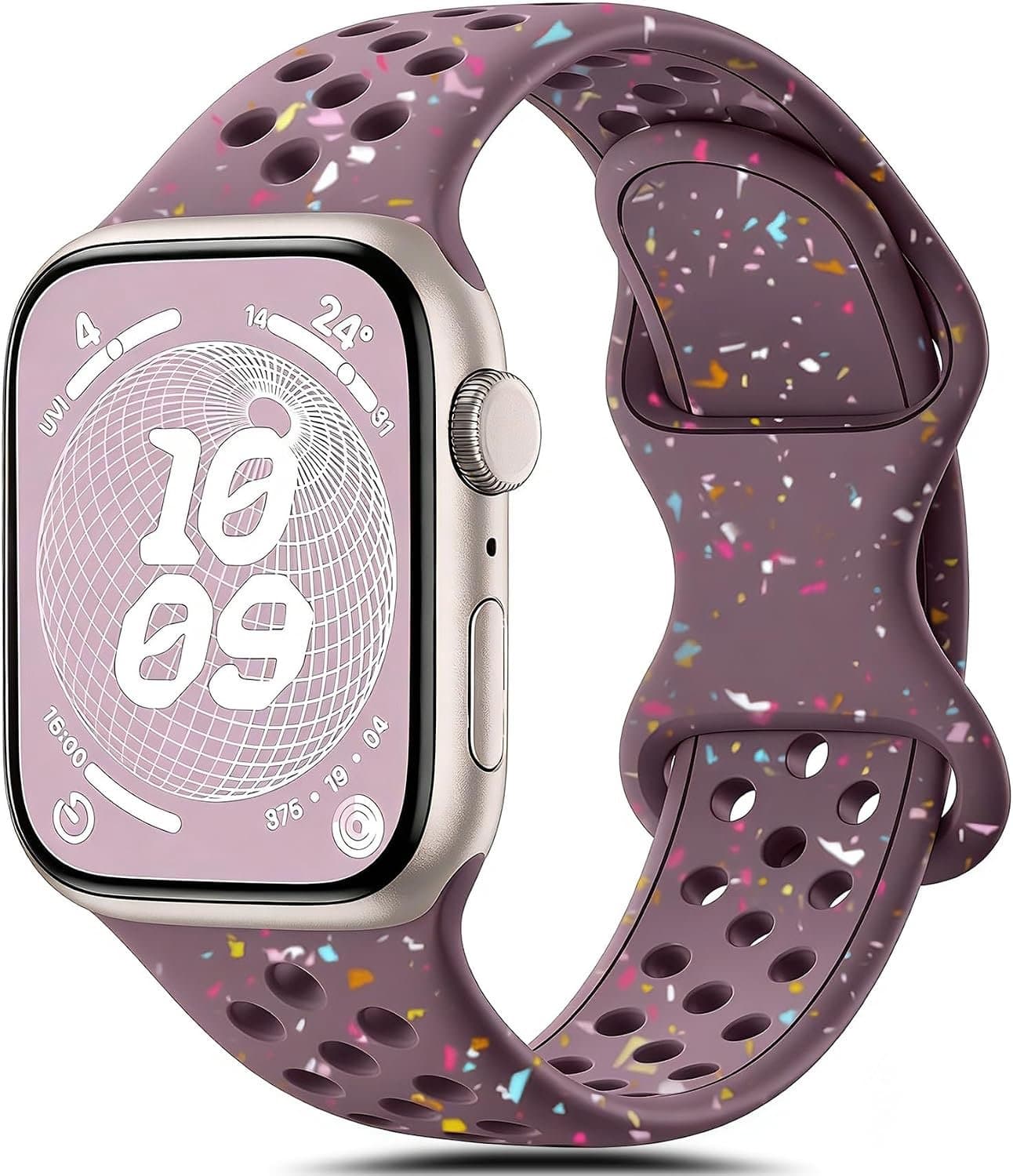 Sportarmband Compatibel met Apple Watch Armband 40mm 38mm 41mm 42mm, Ademend Zacht Silicone Sportarmband voor Apple Watch Series 11 10 9 8 7 6 5 4 3 2 1 SE voor dames en heren