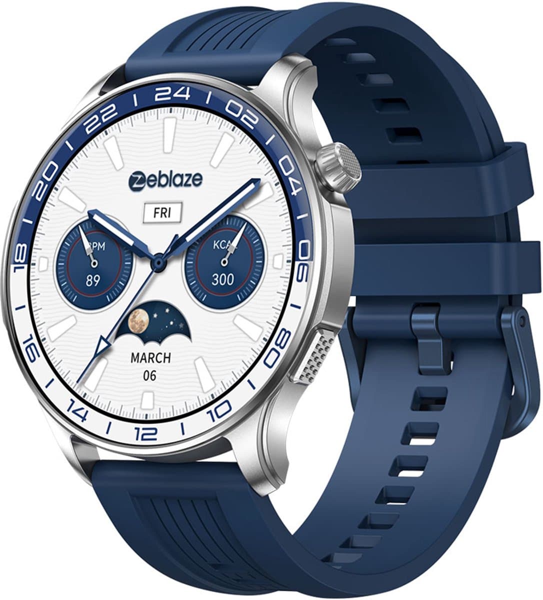 Zeblaze Btalk 4 Pro smartwatch Heren en Dames – Sport Horloge - Horloge Heren - 1,43 inch AMOLED – IP68 – 300+ Sportmodi - 2 bandjes – IOS & Android - 1 Bandjes - Blauw