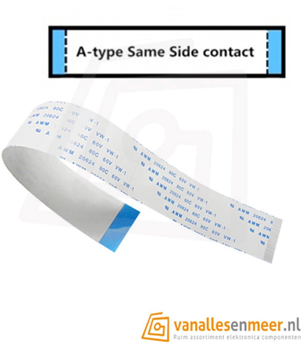 24Pin 500mm AWM 20624 80°C 60V VW-1mm FFC Flexible Flat Cable (A-Type)