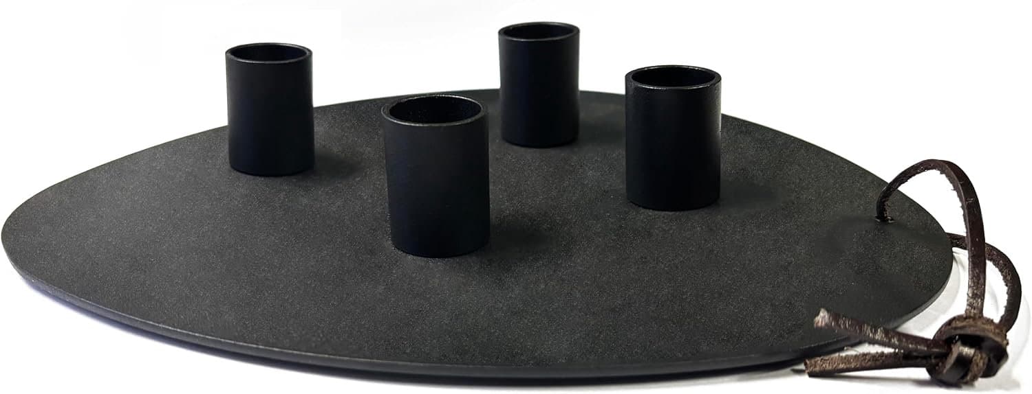 Set van 4 Magnetische Kandelaars met Palet Schaal - Zwart