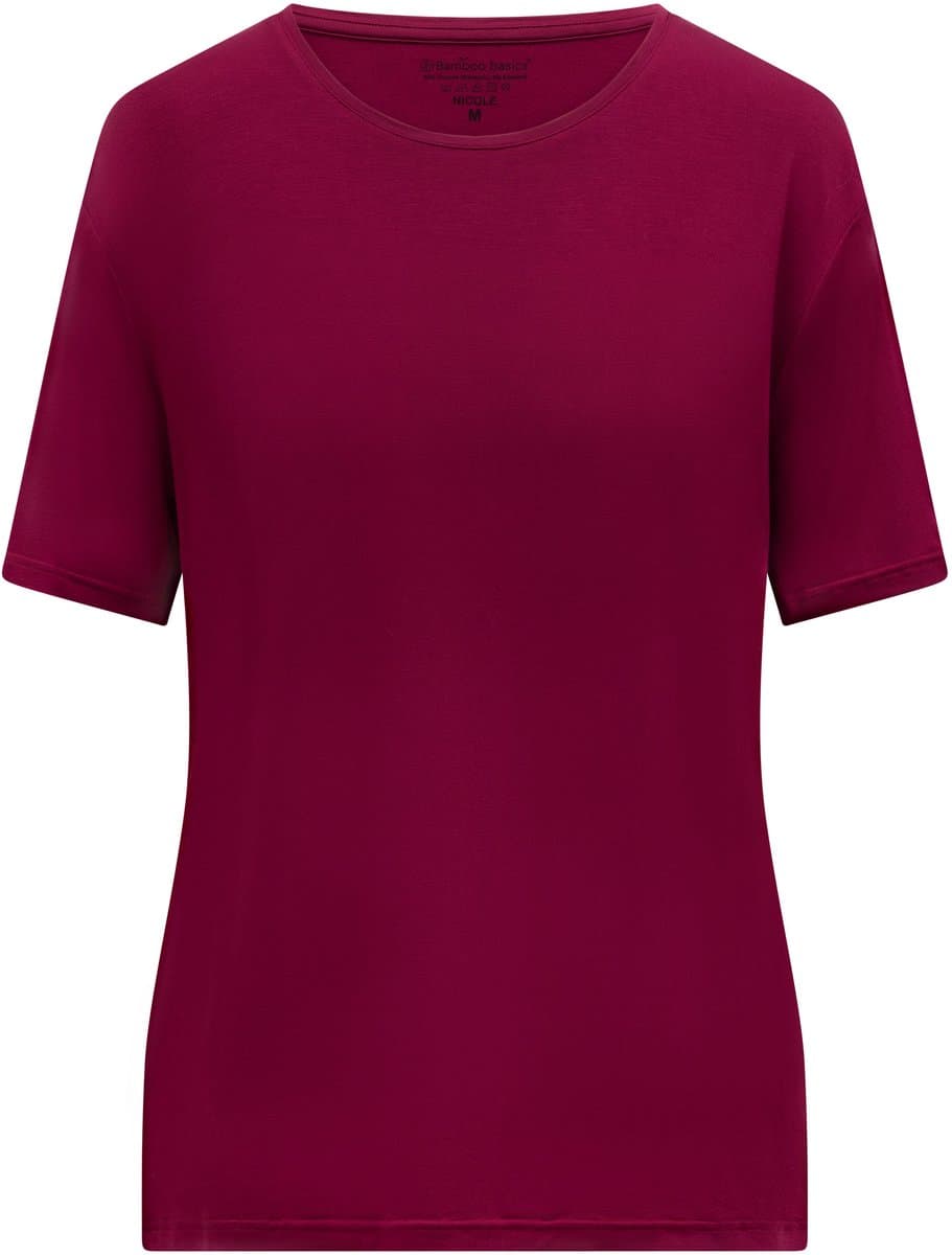 Comfortabel & Zijdezacht Bamboo Basics Pyjama set korte mouw Nicole - Burgundy - XXL