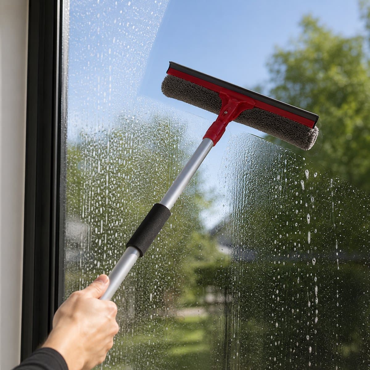 Dirt Devil Uitschuifbare Ruitenwasser 2-in-1 - Ramenreiniger met Microvezelspons en Wisser - Telescopische Window Cleaner 68 tot 116 cm