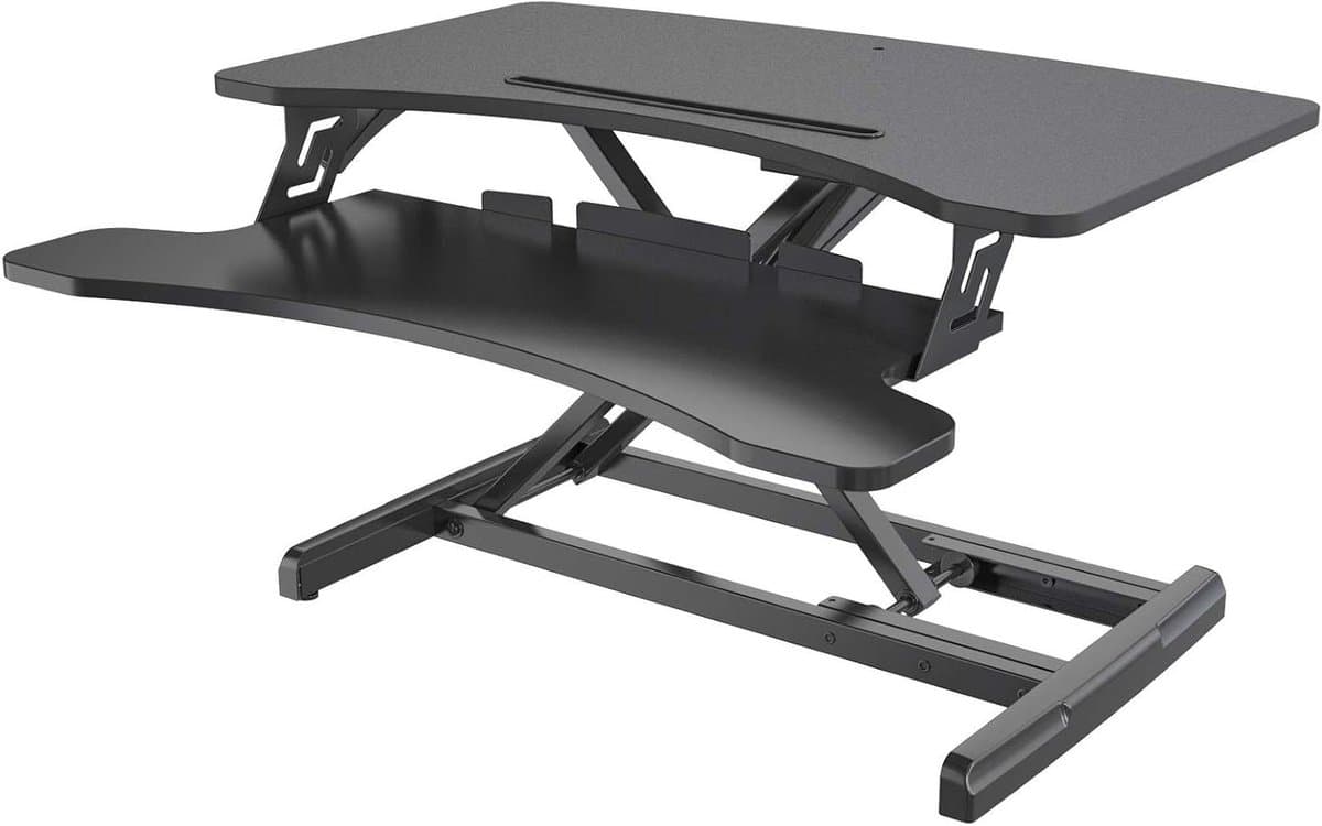 In hoogte verstelbaar Zit-Sta Bureau Opzetstuk Laptop & Monitor Stand Zwart