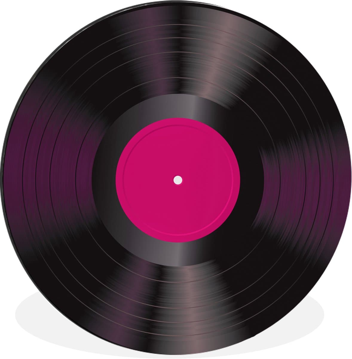 WallCircle - Wandcirkel - Muurcirkel - LP's vinyl - Roze - Retro - Aluminium - Dibond - 30x30 cm - Binnen en Buiten