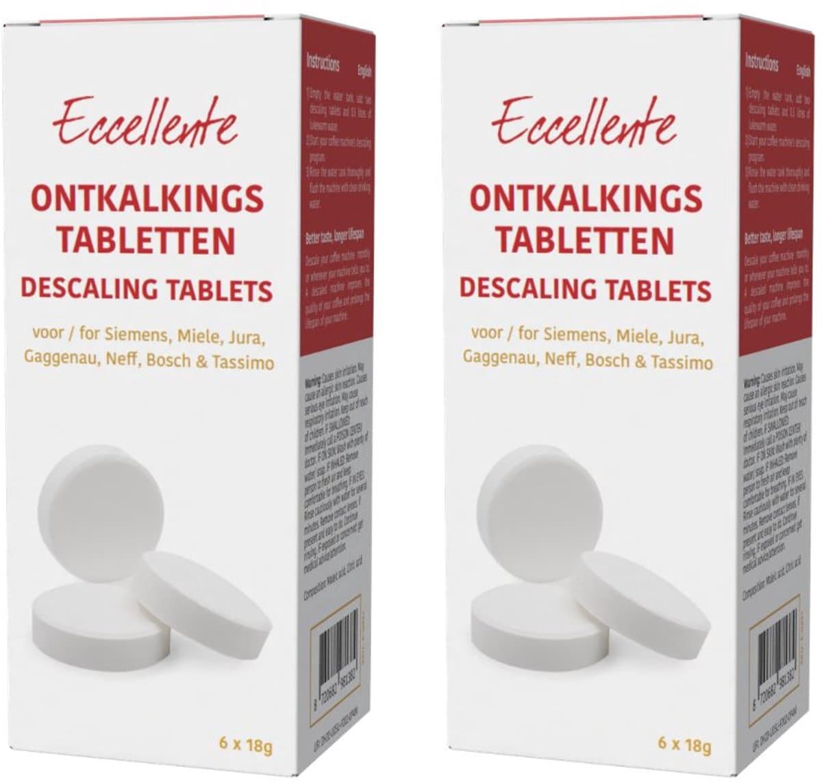 Eccellente Ontkalkingstabletten geschikt voor Siemens – 12 stuks van 18g – alternatief voor TCZ6002 / TZ60002 / 00312574