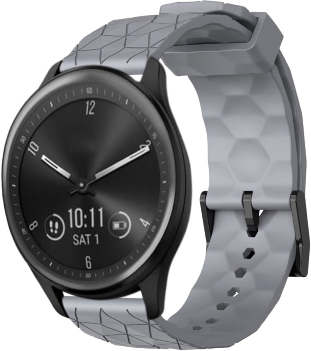 Voor Garmin Vivomove Sport 20 mm voetbalpatroon effen kleur siliconen horlogeband (grijs)