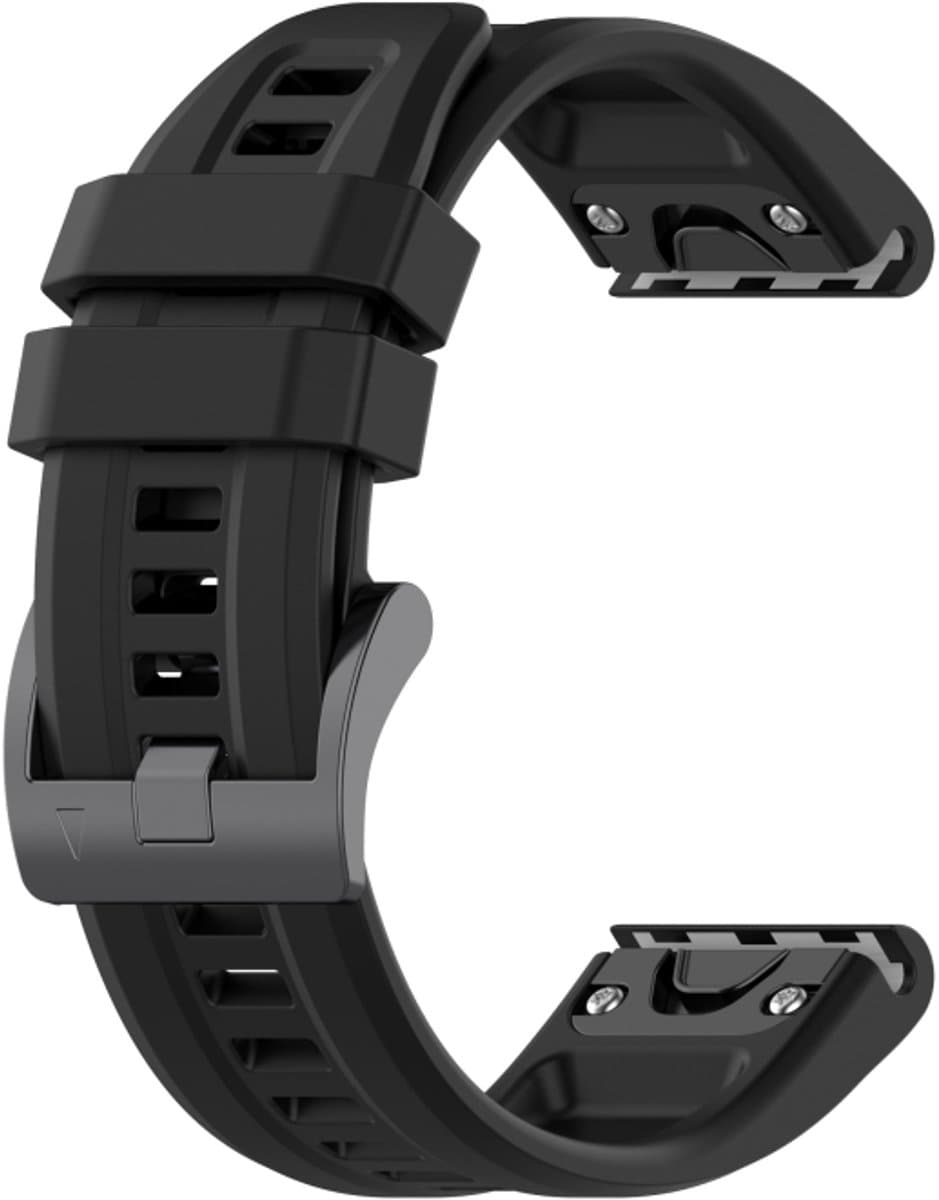 Voor Garmin Fenix 7S Solar 20mm Silicone Solid Color Watch Band (zwart)