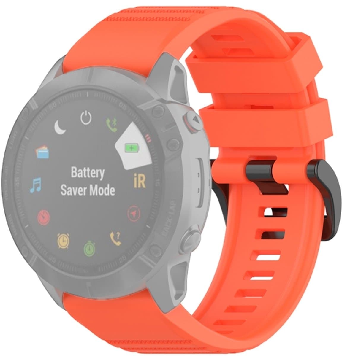 Voor Garmin Fenix 6X 26 mm Quick Release officiële textuur polsband horlogeband met plastic knop (koraalrood)