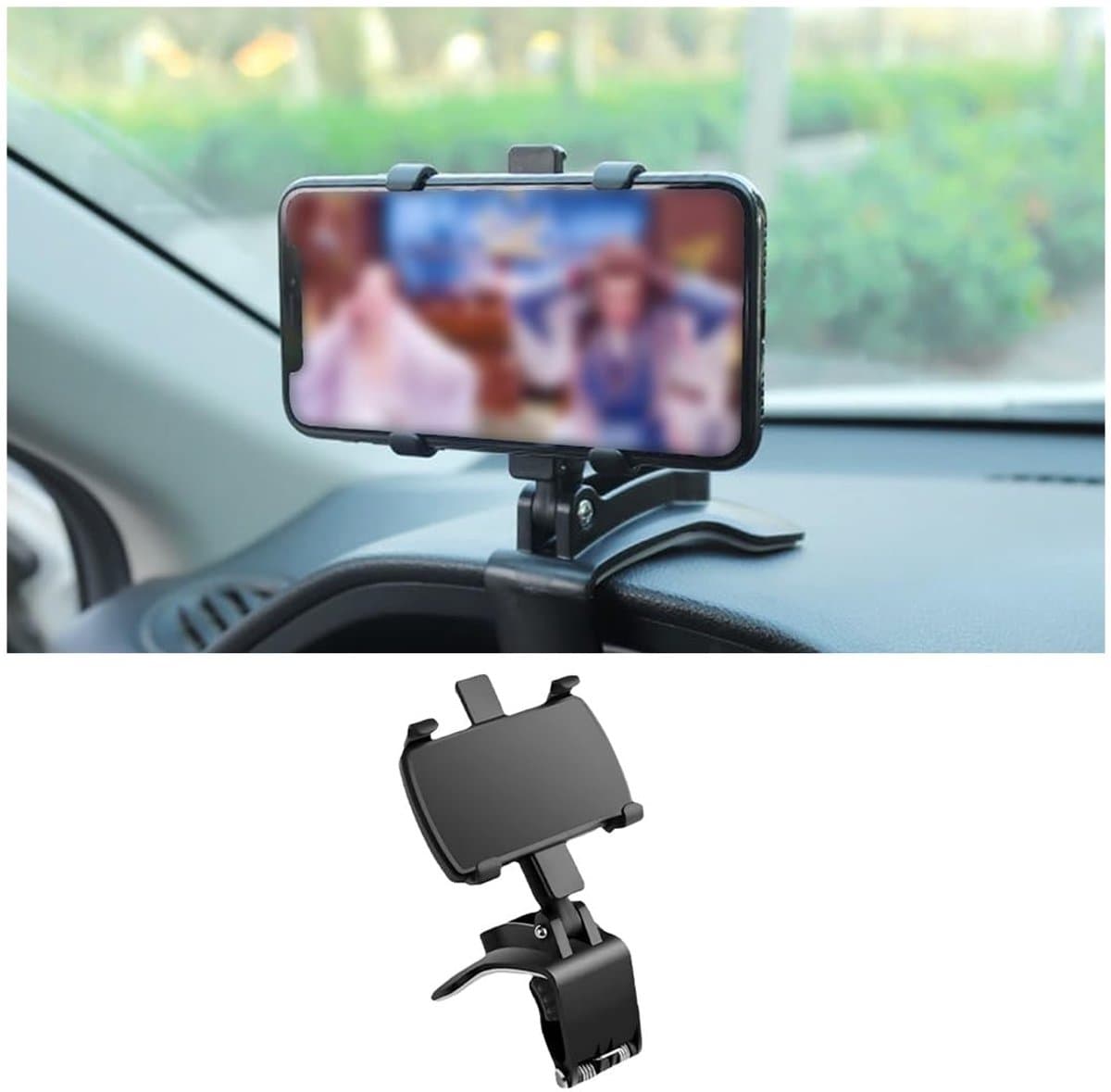 Dailygoods- Telefoonhouder 360° Verstelbaar - Multifunctionele GPS-telefoonhouder - Universele Auto Telefoonhouder - Zwart - ABS Materiaal - Verbeterde Bevestiging - Autohouder