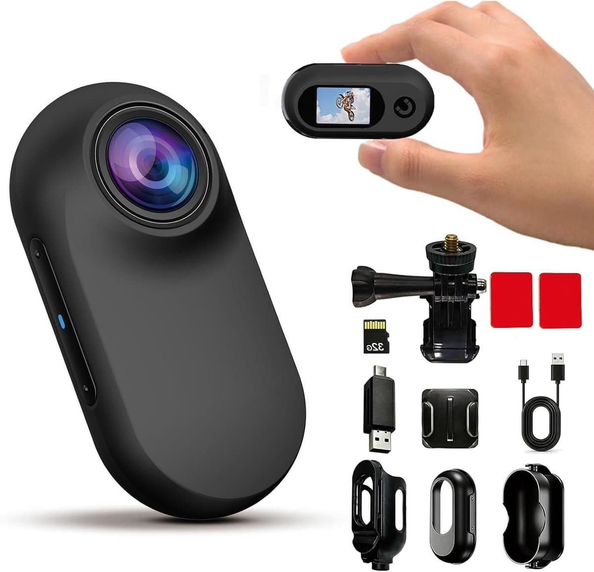 Mini Body Cam - Draagbare Camera - Momenten Vastleggen - Lichtgewicht Ontwerp - 3.2 x 2.1 cm - Zwart