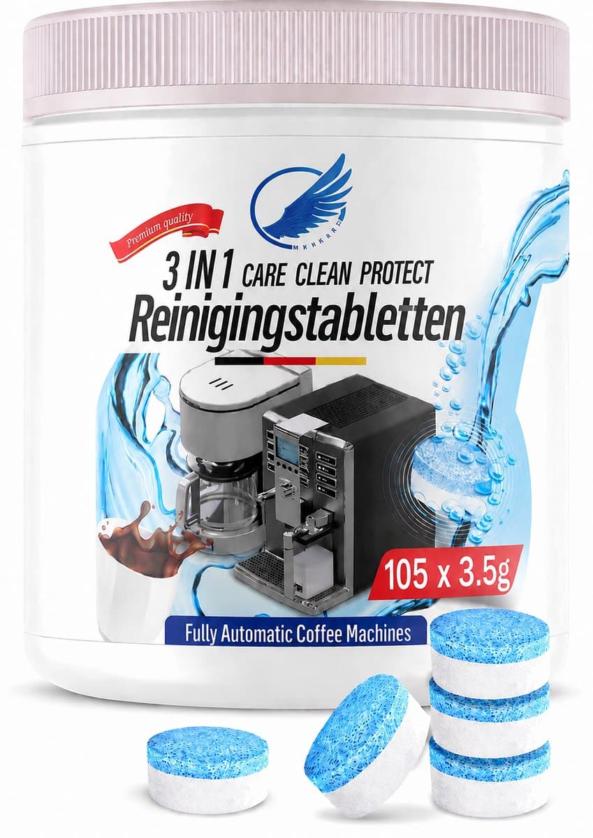 Reinigings tabletten Koffiemachine – 75 Stuks 3,5g 3in1 – Geschikt voor Jura, Siemens, Bosch, Philips & De’Longhi