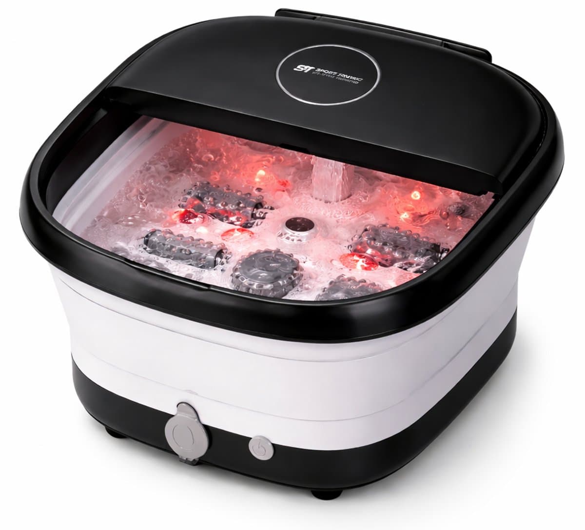 Turbotronic ST-FBM10 - Voetenbad Handmatige Massage 10L - 6 Massage Rollers - Voetbad - Voetmassage Apparaat - Voetenbaden met Massage - Verwarmt tot 45°C - Zwart