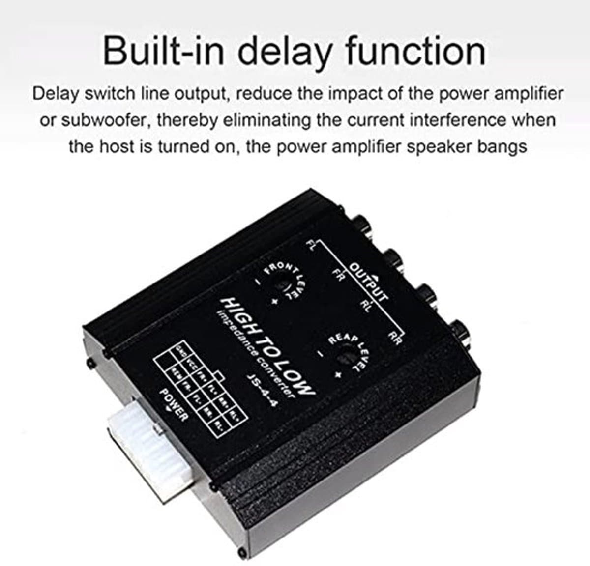Audio Converter Hoog Naar Laag, 12V 4 Kanaals Audio Impedantie Converter Hoog Naar Laag RCA Lijn Auto Radio Luidspreker Frequentiefilter