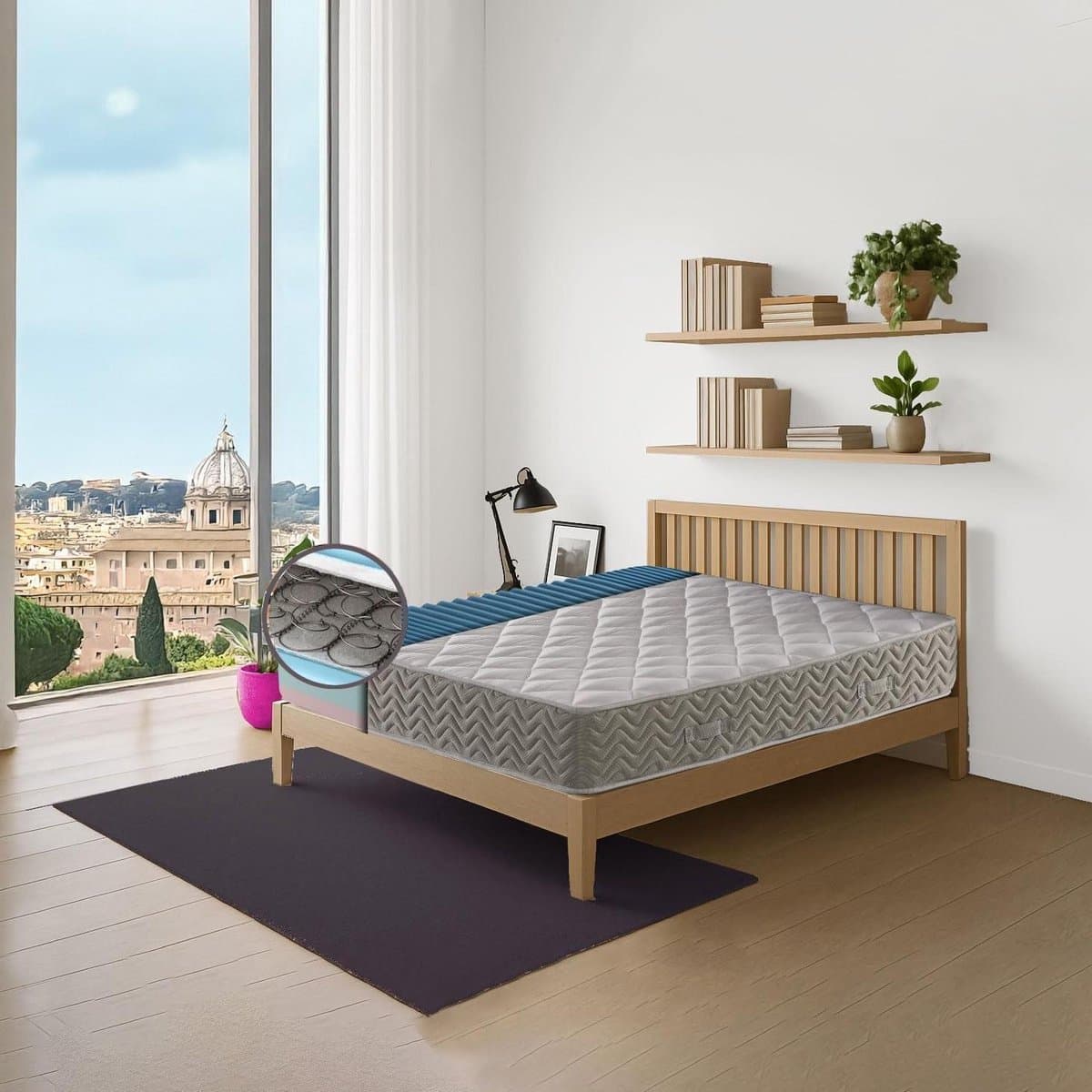 Pocketveringmatras Stevig - Orthopedische Matras - Gezonde Slaap - Dubbele Comfortzones - 180x200x21 Cm